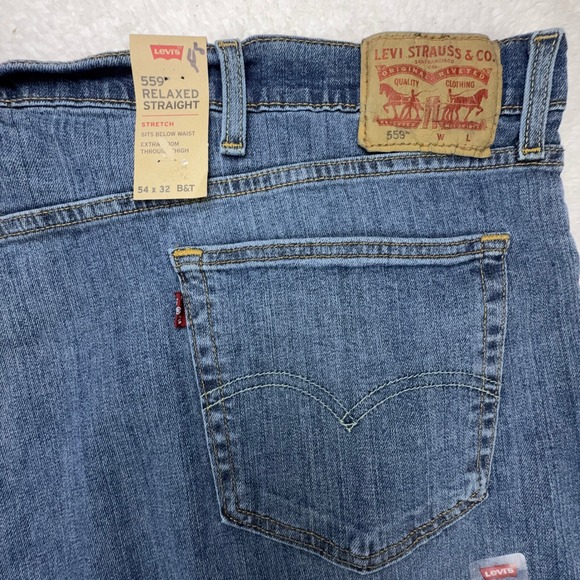 Levi's Other - Levis 559 Relaxed Straight Jeans Mens 54x32 Big & Tall Stretch Blue Denim NWT